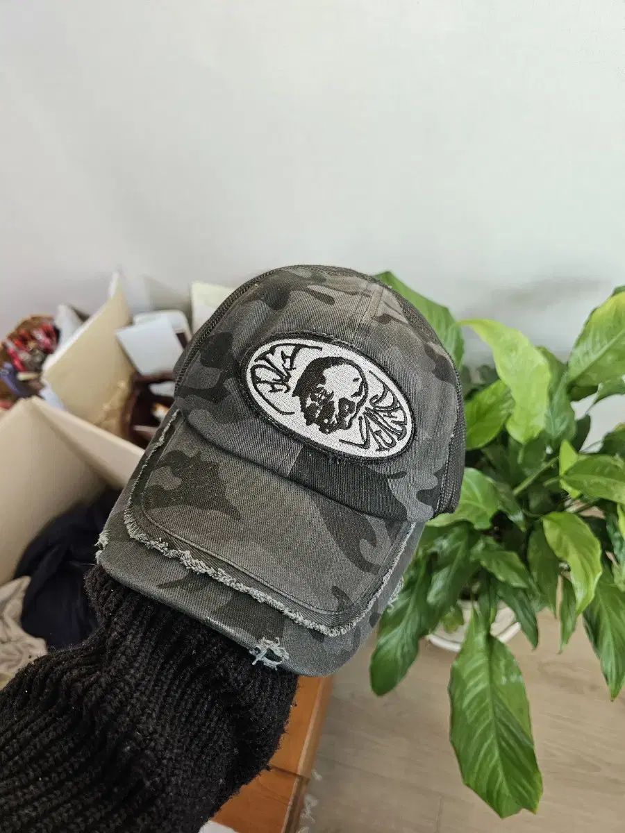 (새상품)etce SKULL TRUCKER CAP BLACK볼캡 모자